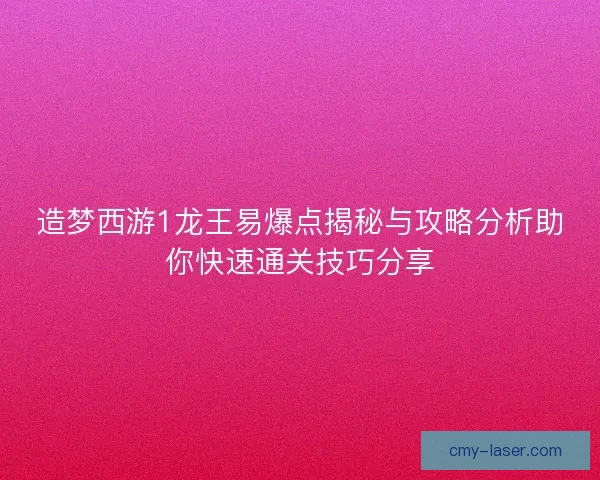 造梦西游1龙王易爆点揭秘与攻略分析助你快速通关技巧分享